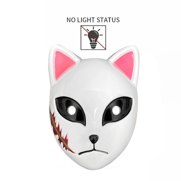 LED hehkuva kissannaamio naisille Demon Slayer Cold Light Fox Mask Naamiais Cosplay Props Bar Haunted House Party Sisustus