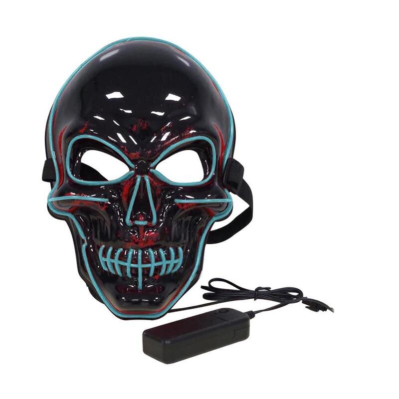 20 väriä Halloween LED Mask DJ Party Light Up Masks Glow In Dark Scary Masquerade Masks Festival Skull Mascara Light Masks hinta ja tiedot | Juhlakoristeet | hobbyhall.fi