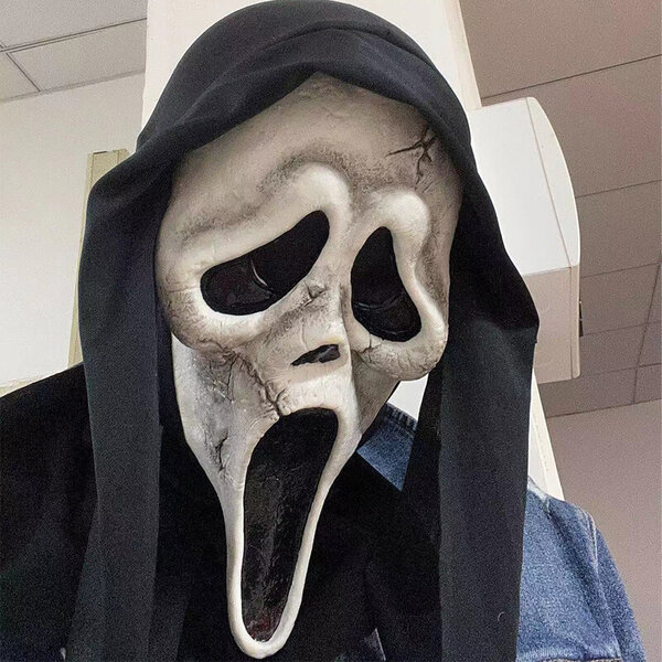 Ghost Face Scream Elokuva Kauhunaamio Halloween Killer Cosplay Aikuisten pukutarvikkeet Rekvisiitta