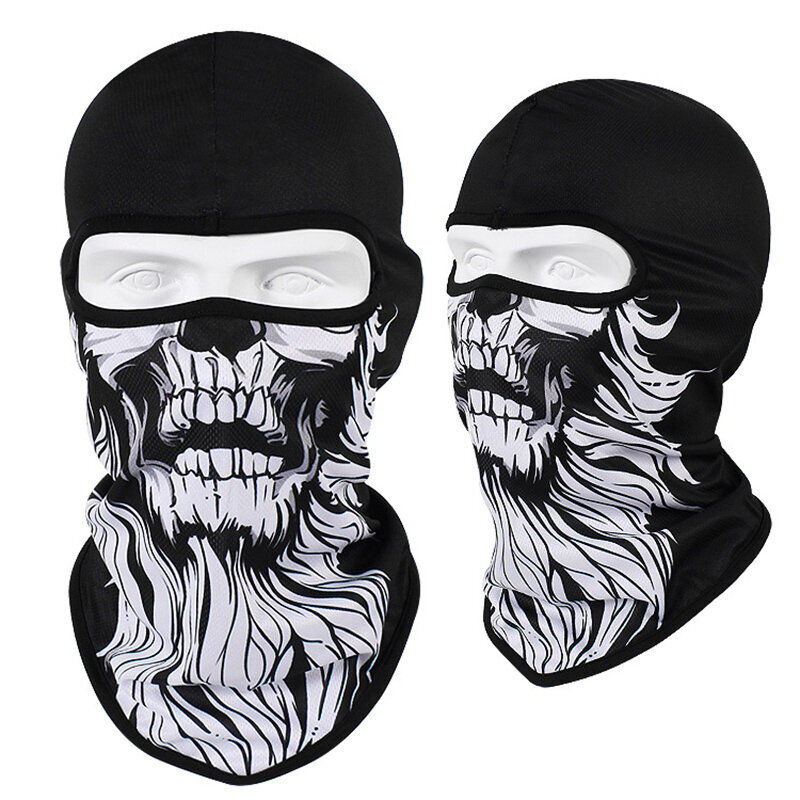 Moottoripyörä Balaclava Skull Print Moto Kokonaamari Tuulenpitävä Hiihto Pään Kaulanlämmitin Pyöräily Biker Huppu Lippalakki Miesten kypärävuori hinta ja tiedot | Juhlakoristeet | hobbyhall.fi