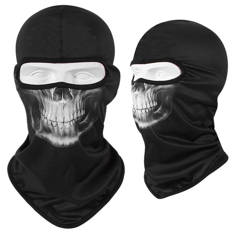 Moottoripyörä Balaclava Skull Print Moto Kokonaamari Tuulenpitävä Hiihto Pään Kaulanlämmitin Pyöräily Biker Huppu Lippalakki Miesten kypärävuori hinta ja tiedot | Juhlakoristeet | hobbyhall.fi