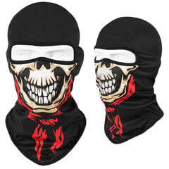 Moottoripyörä Balaclava Skull Print Moto Kokonaamari Tuulenpitävä Hiihto Pään Kaulanlämmitin Pyöräily Biker Huppu Lippalakki Miesten kypärävuori hinta ja tiedot | Juhlakoristeet | hobbyhall.fi