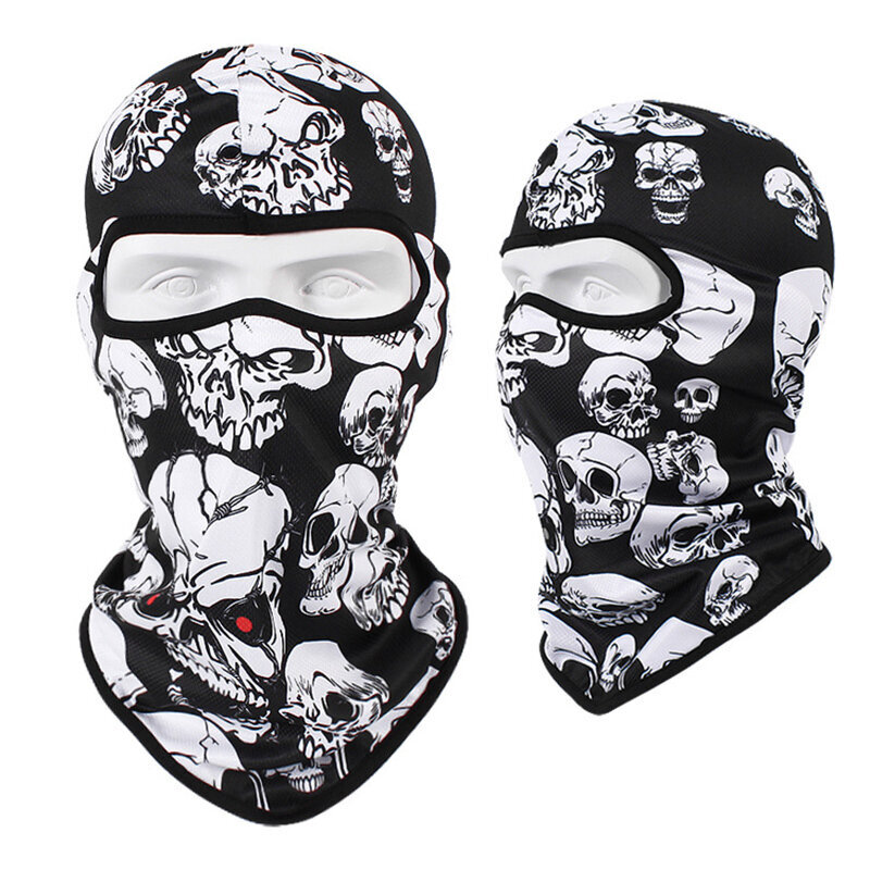 Moottoripyörä Balaclava Skull Print Moto Kokonaamari Tuulenpitävä Hiihto Pään Kaulanlämmitin Pyöräily Biker Huppu Lippalakki Miesten kypärävuori hinta ja tiedot | Juhlakoristeet | hobbyhall.fi