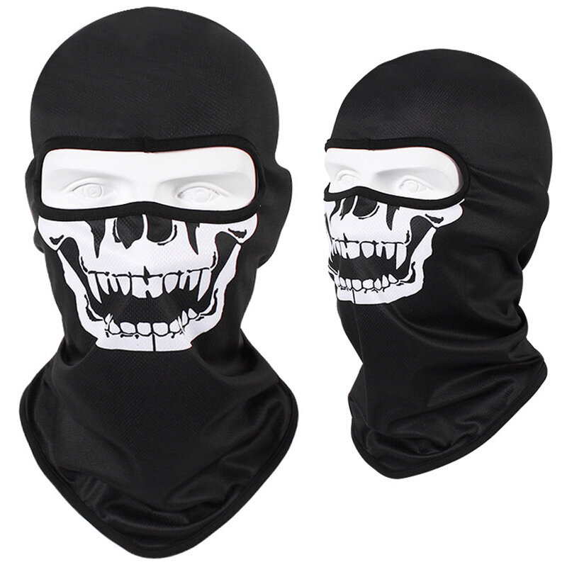 Moottoripyörä Balaclava Skull Print Moto Kokonaamari Tuulenpitävä Hiihto Pään Kaulanlämmitin Pyöräily Biker Huppu Lippalakki Miesten kypärävuori hinta ja tiedot | Juhlakoristeet | hobbyhall.fi