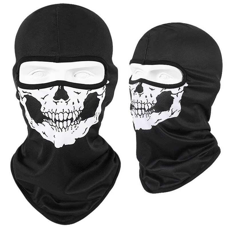 Moottoripyörä Balaclava Skull Print Moto Kokonaamari Tuulenpitävä Hiihto Pään Kaulanlämmitin Pyöräily Biker Huppu Lippalakki Miesten kypärävuori hinta ja tiedot | Juhlakoristeet | hobbyhall.fi