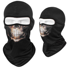 Moottoripyörä Balaclava Skull Print Moto Kokonaamari Tuulenpitävä Hiihto Pään Kaulanlämmitin Pyöräily Biker Huppu Lippalakki Miesten kypärävuori hinta ja tiedot | Juhlakoristeet | hobbyhall.fi