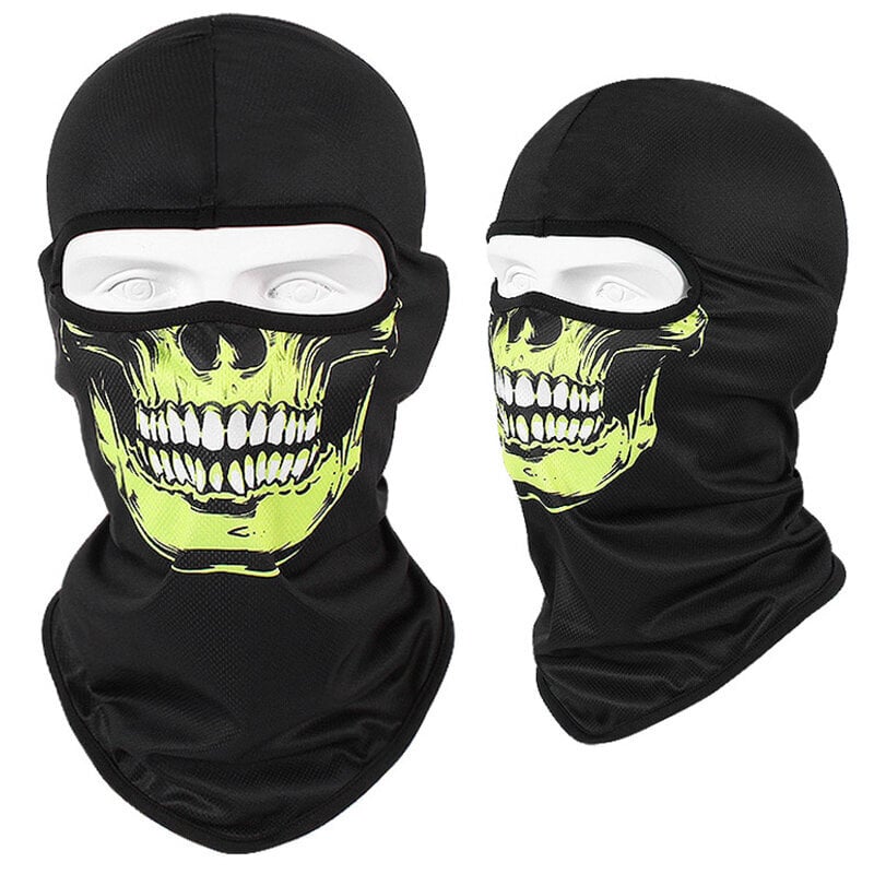 Moottoripyörä Balaclava Skull Print Moto Kokonaamari Tuulenpitävä Hiihto Pään Kaulanlämmitin Pyöräily Biker Huppu Lippalakki Miesten kypärävuori hinta ja tiedot | Juhlakoristeet | hobbyhall.fi