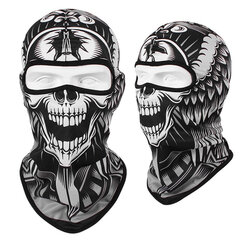 Moottoripyörä Balaclava Skull Print Moto Kokonaamari Tuulenpitävä Hiihto Pään Kaulanlämmitin Pyöräily Biker Huppu Lippalakki Miesten kypärävuori hinta ja tiedot | Juhlakoristeet | hobbyhall.fi