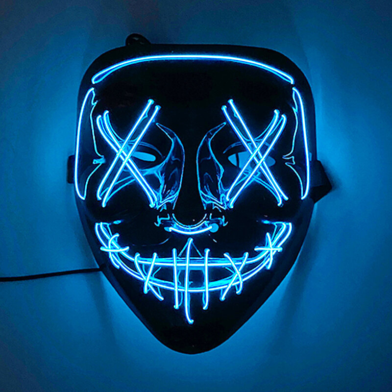 Neonvalo LED-naamio LED Halloween Scary Mask Cosplay Party Naamio Naamio Naamiot Halloween-asu Carnival Glow Party Rekvisiitta hinta ja tiedot | Juhlakoristeet | hobbyhall.fi