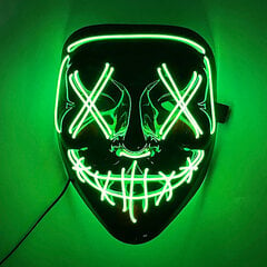 Neonvalo LED-naamio LED Halloween Scary Mask Cosplay Party Naamio Naamio Naamiot Halloween-asu Carnival Glow Party Rekvisiitta hinta ja tiedot | Juhlakoristeet | hobbyhall.fi