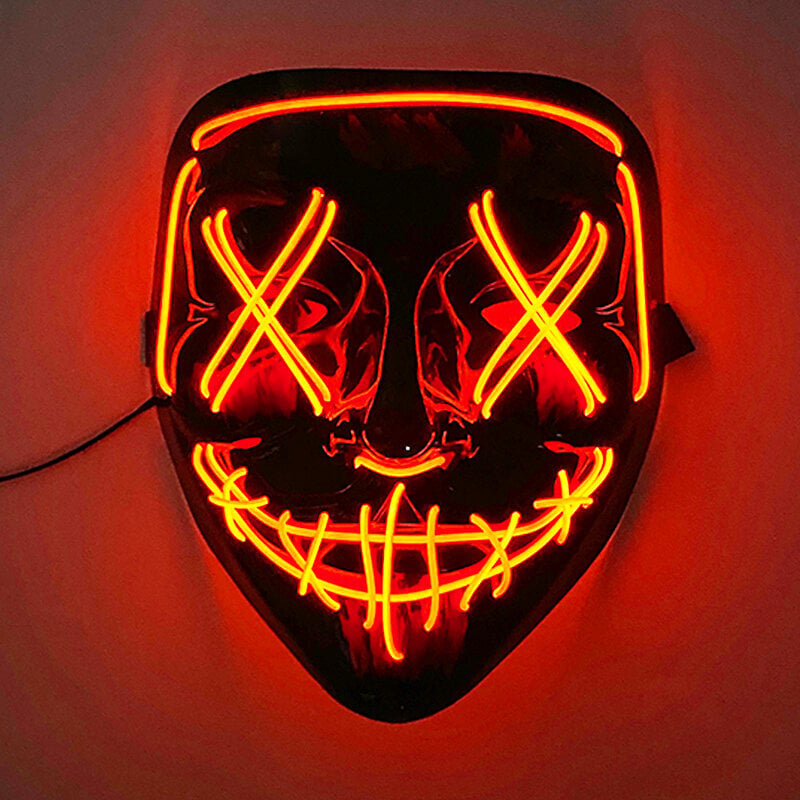 Neonvalo LED-naamio LED Halloween Scary Mask Cosplay Party Naamio Naamio Naamiot Halloween-asu Carnival Glow Party Rekvisiitta hinta ja tiedot | Juhlakoristeet | hobbyhall.fi