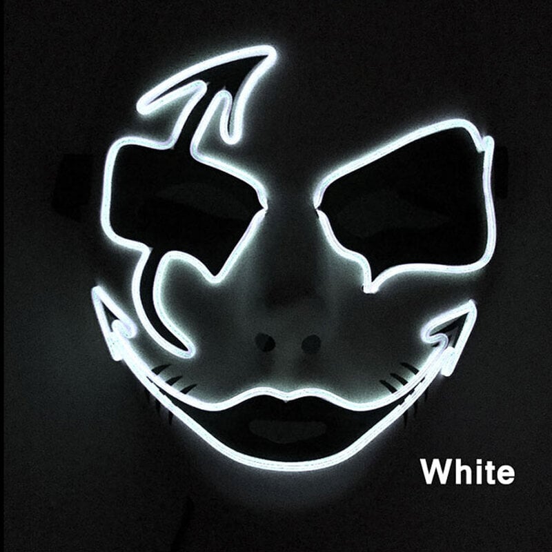 Neonvalo LED-naamio LED Halloween Scary Mask Cosplay Party Naamio Naamio Naamiot Halloween-asu Carnival Glow Party Rekvisiitta hinta ja tiedot | Juhlakoristeet | hobbyhall.fi