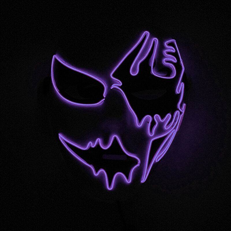 Neonvalo LED-naamio LED Halloween Scary Mask Cosplay Party Naamio Naamio Naamiot Halloween-asu Carnival Glow Party Rekvisiitta hinta ja tiedot | Juhlakoristeet | hobbyhall.fi