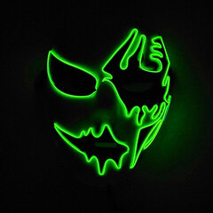 Neonvalo LED-naamio LED Halloween Scary Mask Cosplay Party Naamio Naamio Naamiot Halloween-asu Carnival Glow Party Rekvisiitta hinta ja tiedot | Juhlakoristeet | hobbyhall.fi