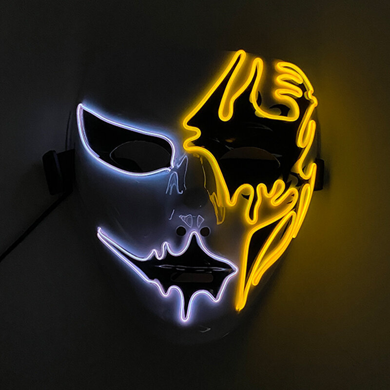 Neonvalo LED-naamio LED Halloween Scary Mask Cosplay Party Naamio Naamio Naamiot Halloween-asu Carnival Glow Party Rekvisiitta hinta ja tiedot | Juhlakoristeet | hobbyhall.fi