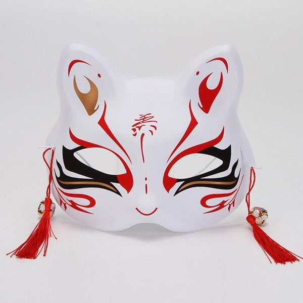 1kpl Japanilainen naamiaisnaamio Puolikasvoinen Käsinmaalattu Cat Fox Mask Anime Demon Slayer Halloween Festival Cosplay Prop