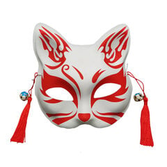 1kpl Japanilainen naamiaisnaamio Puolikasvoinen Käsinmaalattu Cat Fox Mask Anime Demon Slayer Halloween Festival Cosplay Prop hinta ja tiedot | Juhlakoristeet | hobbyhall.fi