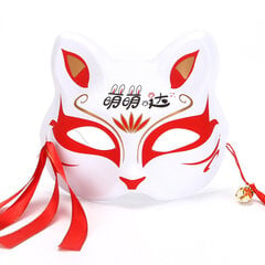 1kpl Japanilainen naamiaisnaamio Puolikasvoinen Käsinmaalattu Cat Fox Mask Anime Demon Slayer Halloween Festival Cosplay Prop hinta ja tiedot | Juhlakoristeet | hobbyhall.fi