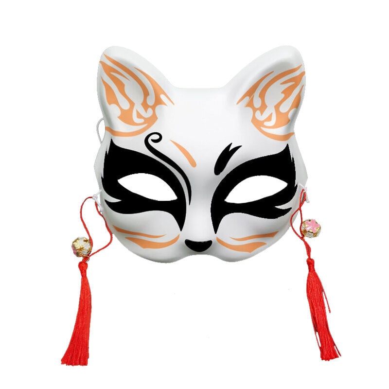 1kpl Japanilainen naamiaisnaamio Puolikasvoinen Käsinmaalattu Cat Fox Mask Anime Demon Slayer Halloween Festival Cosplay Prop hinta ja tiedot | Juhlakoristeet | hobbyhall.fi