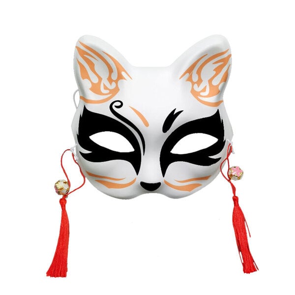 1kpl Japanilainen naamiaisnaamio Puolikasvoinen Käsinmaalattu Cat Fox Mask Anime Demon Slayer Halloween Festival Cosplay Prop