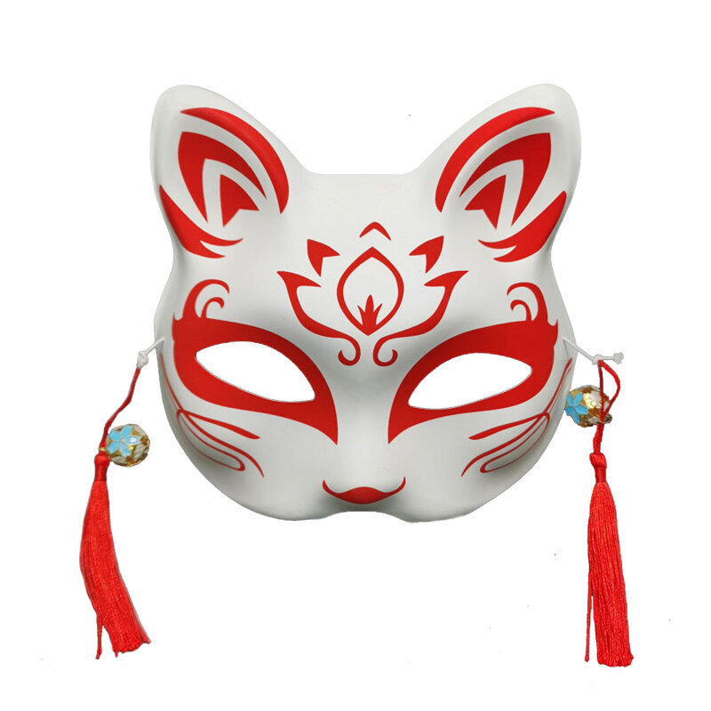 1kpl Japanilainen naamiaisnaamio Puolikasvoinen Käsinmaalattu Cat Fox Mask Anime Demon Slayer Halloween Festival Cosplay Prop hinta ja tiedot | Juhlakoristeet | hobbyhall.fi