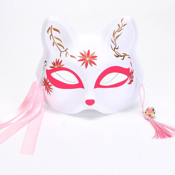 1kpl Japanilainen naamiaisnaamio Puolikasvoinen Käsinmaalattu Cat Fox Mask Anime Demon Slayer Halloween Festival Cosplay Prop