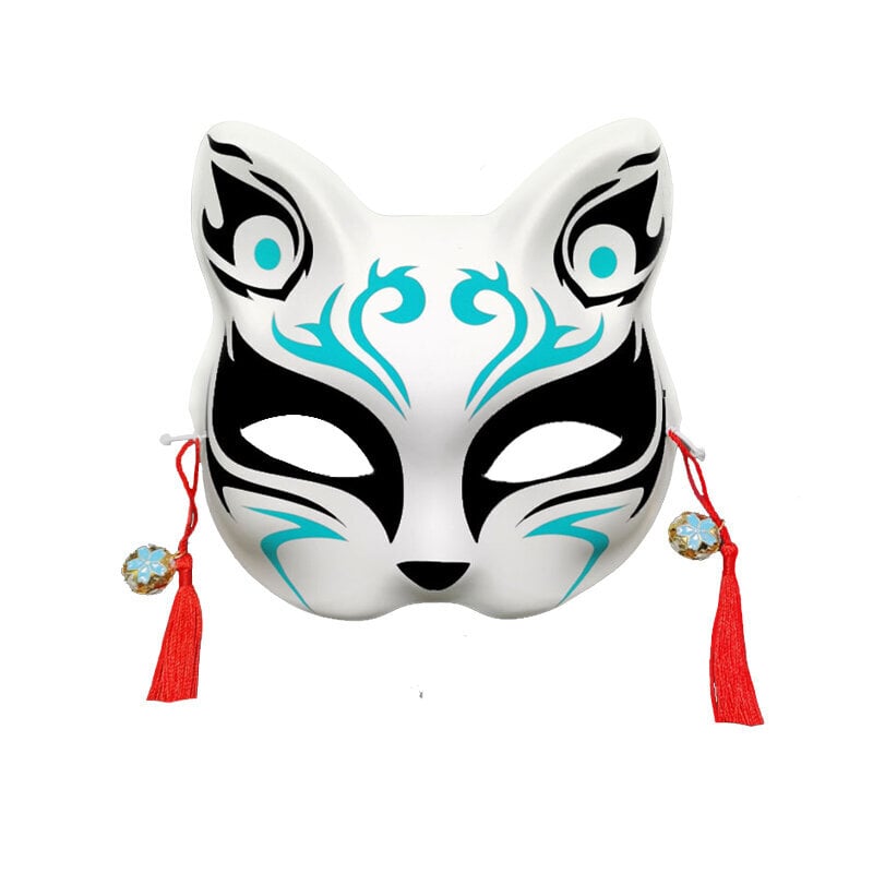 1kpl Japanilainen naamiaisnaamio Puolikasvoinen Käsinmaalattu Cat Fox Mask Anime Demon Slayer Halloween Festival Cosplay Prop hinta ja tiedot | Juhlakoristeet | hobbyhall.fi