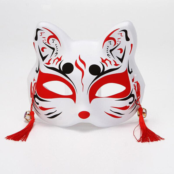 1kpl Japanilainen naamiaisnaamio Puolikasvoinen Käsinmaalattu Cat Fox Mask Anime Demon Slayer Halloween Festival Cosplay Prop