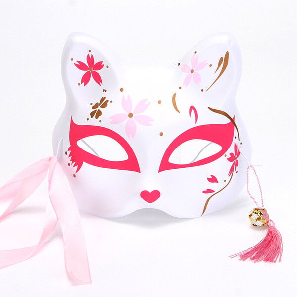 1kpl Japanilainen naamiaisnaamio Puolikasvoinen Käsinmaalattu Cat Fox Mask Anime Demon Slayer Halloween Festival Cosplay Prop