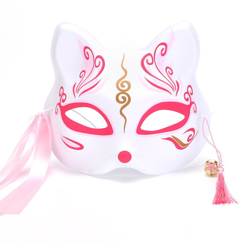 1kpl Japanilainen naamiaisnaamio Puolikasvoinen Käsinmaalattu Cat Fox Mask Anime Demon Slayer Halloween Festival Cosplay Prop hinta ja tiedot | Juhlakoristeet | hobbyhall.fi