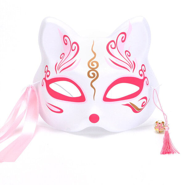 1kpl Japanilainen naamiaisnaamio Puolikasvoinen Käsinmaalattu Cat Fox Mask Anime Demon Slayer Halloween Festival Cosplay Prop