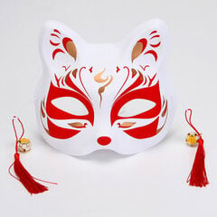 1kpl Japanilainen naamiaisnaamio Puolikasvoinen Käsinmaalattu Cat Fox Mask Anime Demon Slayer Halloween Festival Cosplay Prop hinta ja tiedot | Juhlakoristeet | hobbyhall.fi