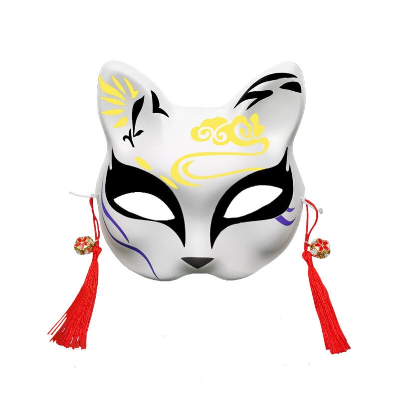 1kpl Japanilainen naamiaisnaamio Puolikasvoinen Käsinmaalattu Cat Fox Mask Anime Demon Slayer Halloween Festival Cosplay Prop hinta ja tiedot | Juhlakoristeet | hobbyhall.fi