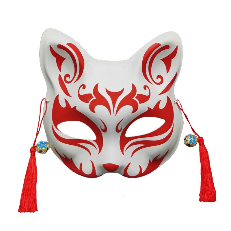 1kpl Japanilainen naamiaisnaamio Puolikasvoinen Käsinmaalattu Cat Fox Mask Anime Demon Slayer Halloween Festival Cosplay Prop hinta ja tiedot | Juhlakoristeet | hobbyhall.fi