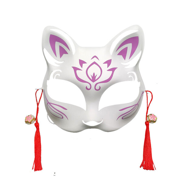 1kpl Japanilainen naamiaisnaamio Puolikasvoinen Käsinmaalattu Cat Fox Mask Anime Demon Slayer Halloween Festival Cosplay Prop