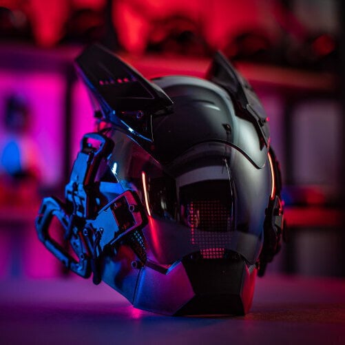 PROJEKTI Cyberpunk Cosplay Hellboy Kosto Shinobi Horns naamio Musta Samurai Maskit Halloween Party Coolplay Lahja hinta ja tiedot | Juhlakoristeet | hobbyhall.fi