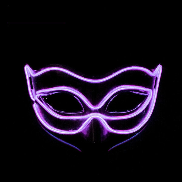 Halloween 10 väriä LED Neon El Wire Mask Cosplay Luminous Fox Mask Tanssijuhlamekko Asusteet