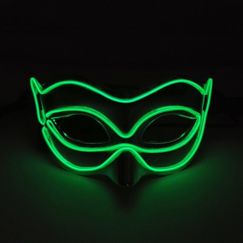 Halloween 10 väriä LED Neon El Wire Mask Cosplay Luminous Fox Mask Tanssijuhlamekko Asusteet hinta ja tiedot | Juhlakoristeet | hobbyhall.fi