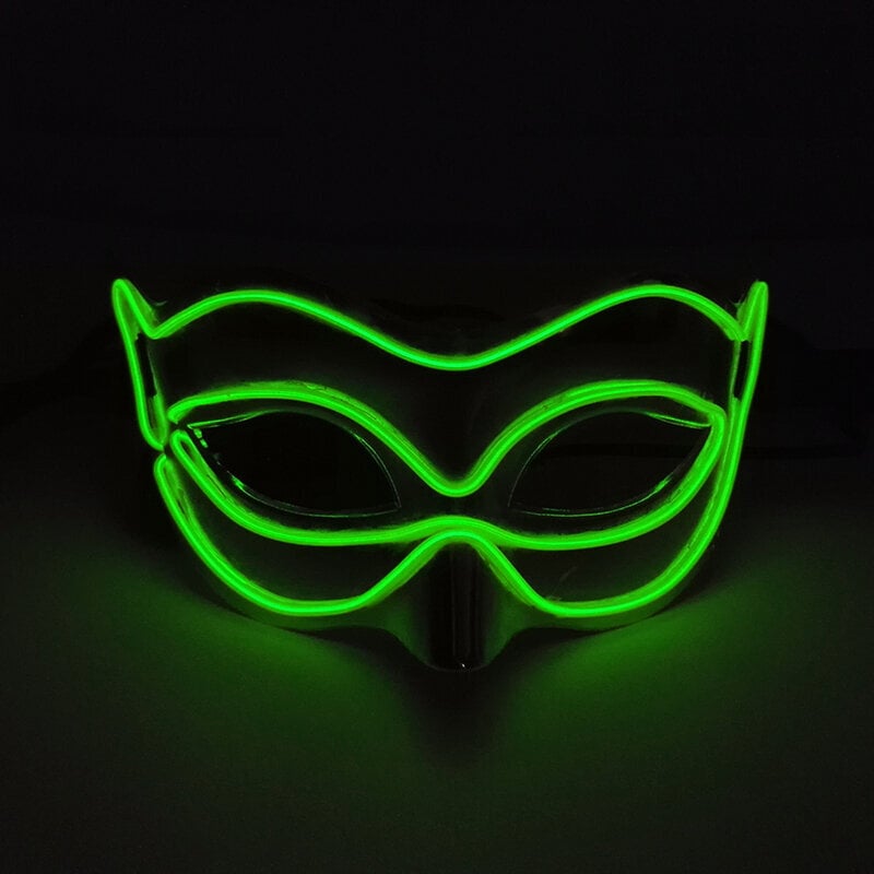 Halloween 10 väriä LED Neon El Wire Mask Cosplay Luminous Fox Mask Tanssijuhlamekko Asusteet hinta ja tiedot | Juhlakoristeet | hobbyhall.fi