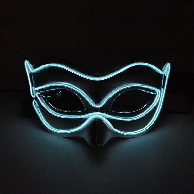 Halloween 10 väriä LED Neon El Wire Mask Cosplay Luminous Fox Mask Tanssijuhlamekko Asusteet hinta ja tiedot | Juhlakoristeet | hobbyhall.fi