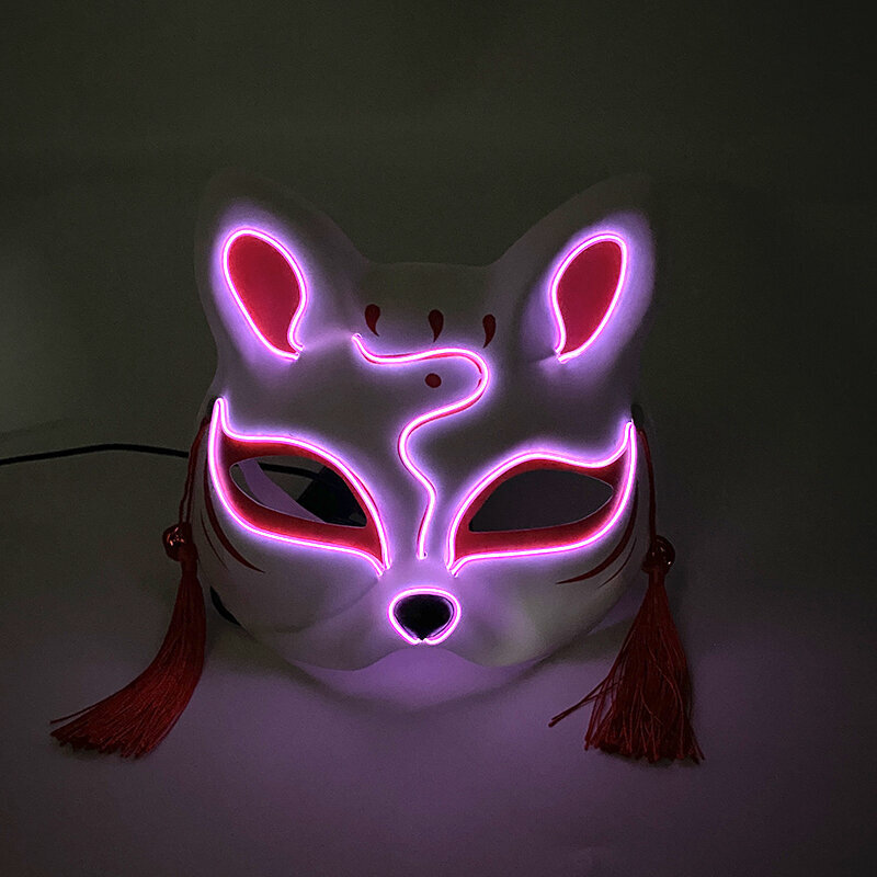 Halloween 10 väriä LED Neon El Wire Mask Cosplay Luminous Fox Mask Tanssijuhlamekko Asusteet hinta ja tiedot | Juhlakoristeet | hobbyhall.fi