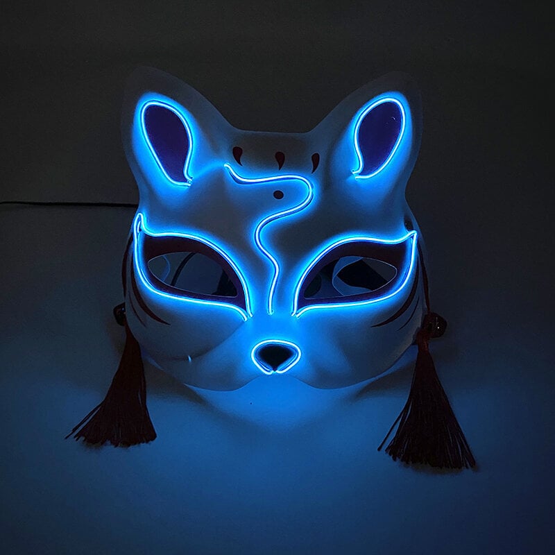 Halloween 10 väriä LED Neon El Wire Mask Cosplay Luminous Fox Mask Tanssijuhlamekko Asusteet hinta ja tiedot | Juhlakoristeet | hobbyhall.fi