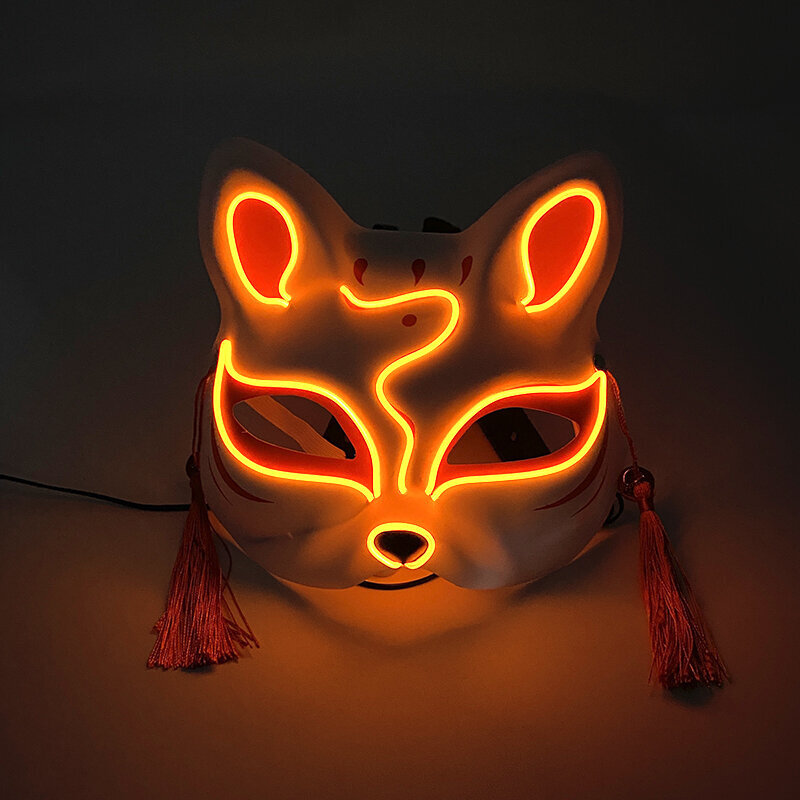 Halloween 10 väriä LED Neon El Wire Mask Cosplay Luminous Fox Mask Tanssijuhlamekko Asusteet hinta ja tiedot | Juhlakoristeet | hobbyhall.fi