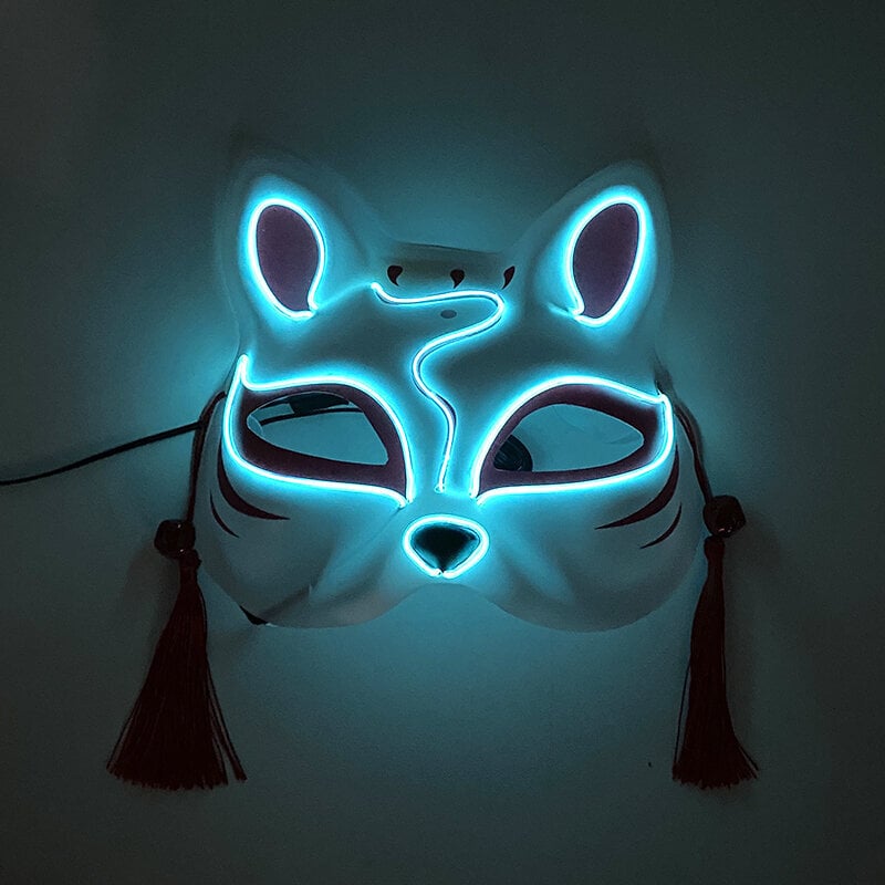 Halloween 10 väriä LED Neon El Wire Mask Cosplay Luminous Fox Mask Tanssijuhlamekko Asusteet hinta ja tiedot | Juhlakoristeet | hobbyhall.fi