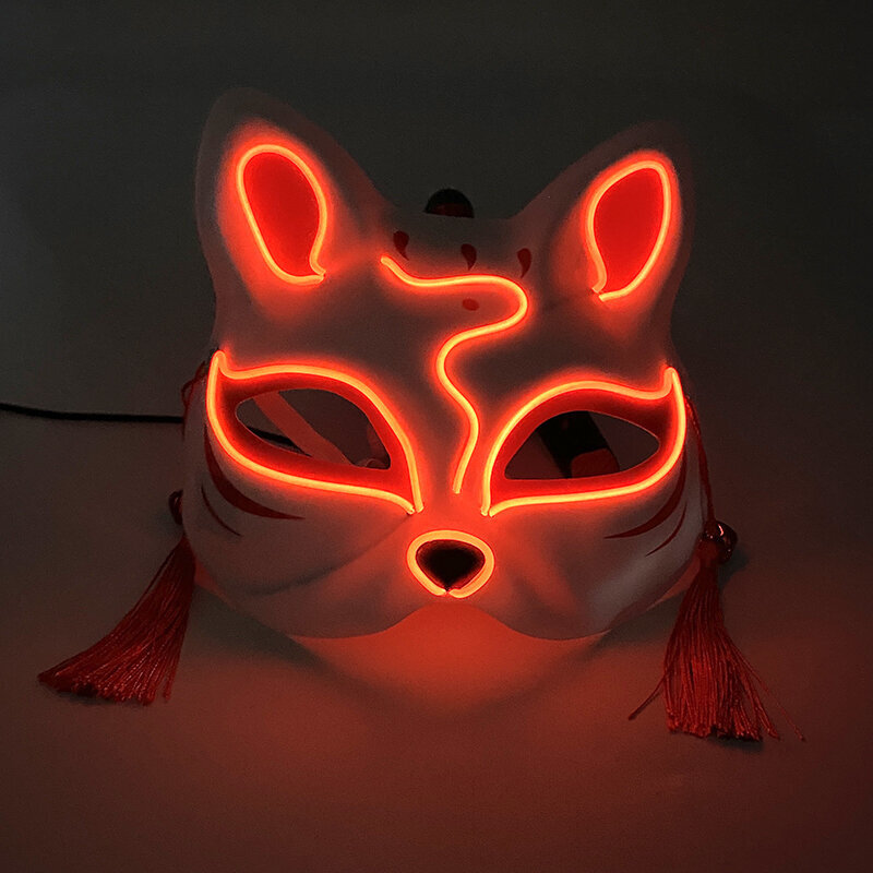 Halloween 10 väriä LED Neon El Wire Mask Cosplay Luminous Fox Mask Tanssijuhlamekko Asusteet hinta ja tiedot | Juhlakoristeet | hobbyhall.fi