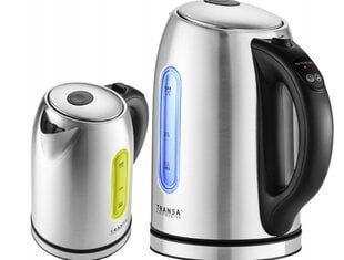 Transa Electronics BoiLed Inox vedenkeitin 2200 W 1,7 l hopea/harmaa hinta ja tiedot | Vedenkeittimet | hobbyhall.fi