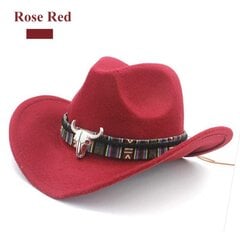 Etninen tyyli Cowboy-hattu Muoti Tyylikäs Unisex Yksivärinen Jazz-hattu härän muotoisella sisustuksella Länsi-Cowboy-hatut hinta ja tiedot | Miesten hatut, huivit ja käsineet | hobbyhall.fi