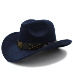 Miesten Villa Chapeu Länsi Cowboy Hattu Talvi Syksy Gentleman Jazz Cowgirl Sombrero Hombre Steampunk Lippalakki Koko 56 58cm hinta ja tiedot | Miesten hatut, huivit ja käsineet | hobbyhall.fi