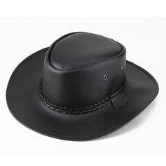 Laadukas Miesten Western Cowboy Hattu Keinonahka Gentleman Jazz Vintage Cap Syksy Talvi Sombrero Hombre Lippalakit hinta ja tiedot | Miesten hatut, huivit ja käsineet | hobbyhall.fi