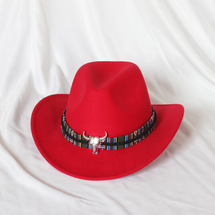 Cowboy hattu syksy talvi lehmäkuvio Fedora hattu kaksipuolinen paksuuntunut curling härän pää logo unisex jazz hinta ja tiedot | Miesten hatut, huivit ja käsineet | hobbyhall.fi